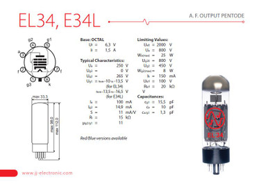 JJ Electronic EL34 Power Tube - Set of 4 - Image 2