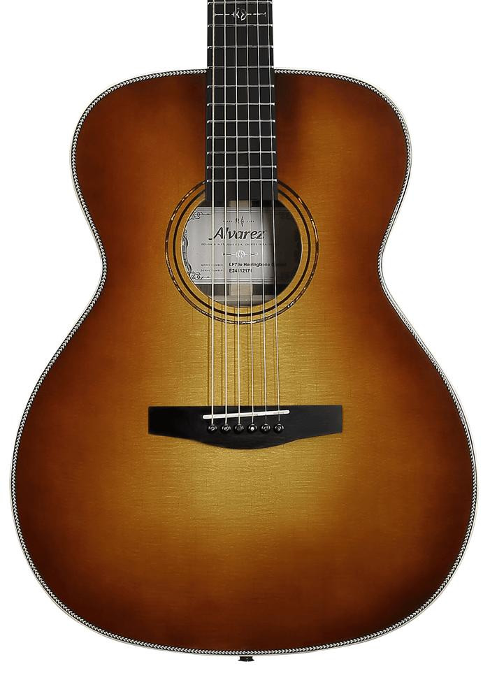 B Stock : Alvarez Laureate LF70E Folk OM Electro Acoustic in Herringbone Sunset - 002