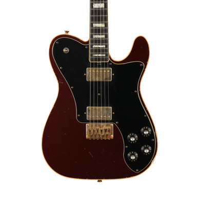 Shabat Lion Deluxe Electric Guitar in Oxblood, Light Aged