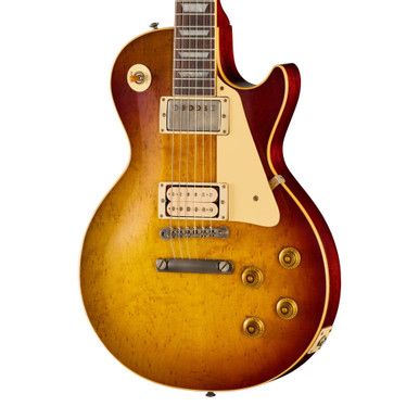 Gibson Custom LE 1959 Les Paul Standard Reissue with Birdseye Maple Top in Light Aged Peach Tea Burst - Image 2