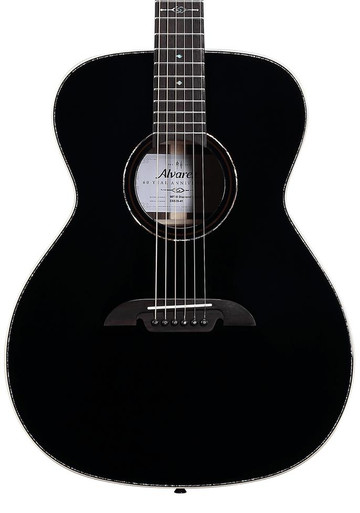 B Stock : Alvarez Masterworks MF70 Folk OM Acoustic Diamond 60th Anniversary Acoustic Guitar In Blacktop - 001