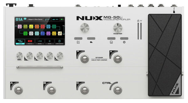 B Stock : Nux MG-50Li Guitar & Bass Multi-FX Processor and Profiler with Built in Rechargeable Battery in White - 003 - Image 1