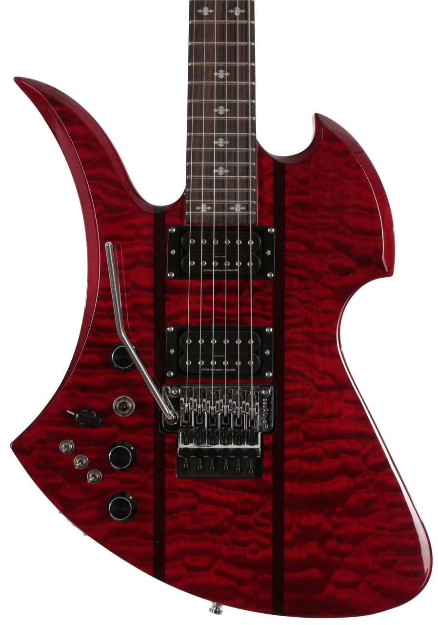 BC Rich Legacy Series Mockingbird ST Left Handed Electric Guitar with Floyd Rose in Transparent Red - Image 1