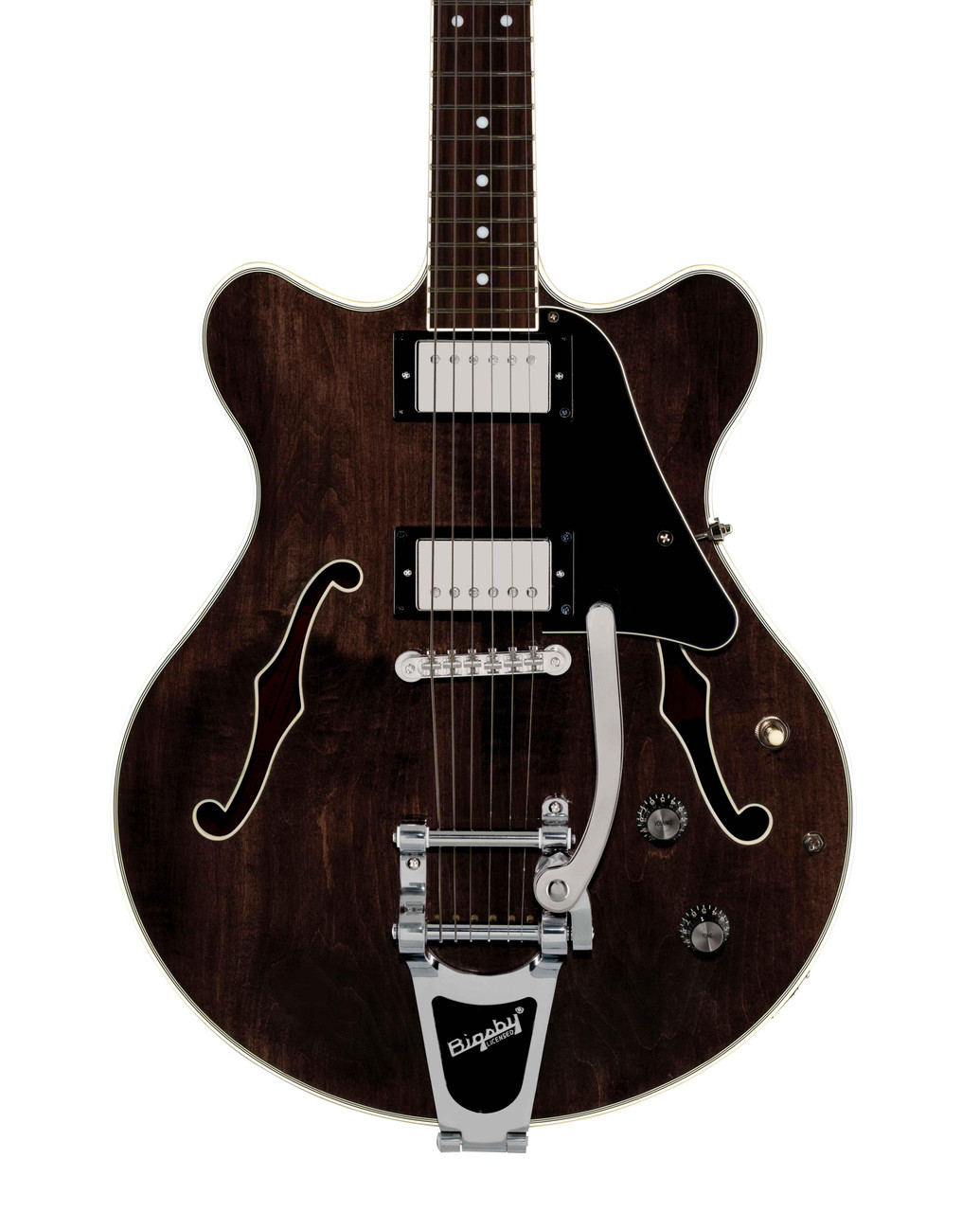 Orangewood Clementine Bigsby Semi-Hollow Electric Guitar in Dark Walnut