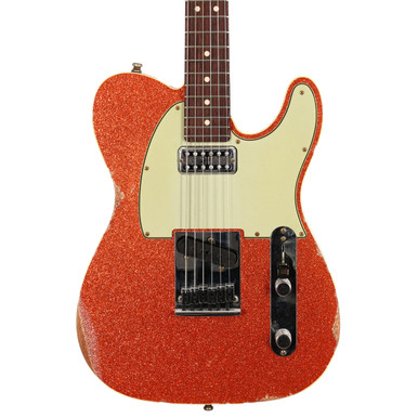 Fender Custom Shop Special Edition Dual Stack HS Telecaster Relic in Orange Sparkle with Natural Back & Sides