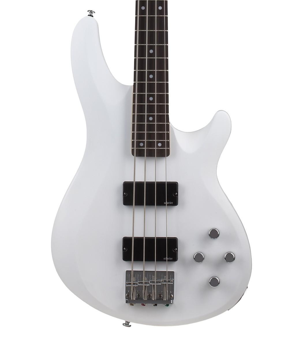 Schecter C-4 Deluxe Bass Guitar in Satin White