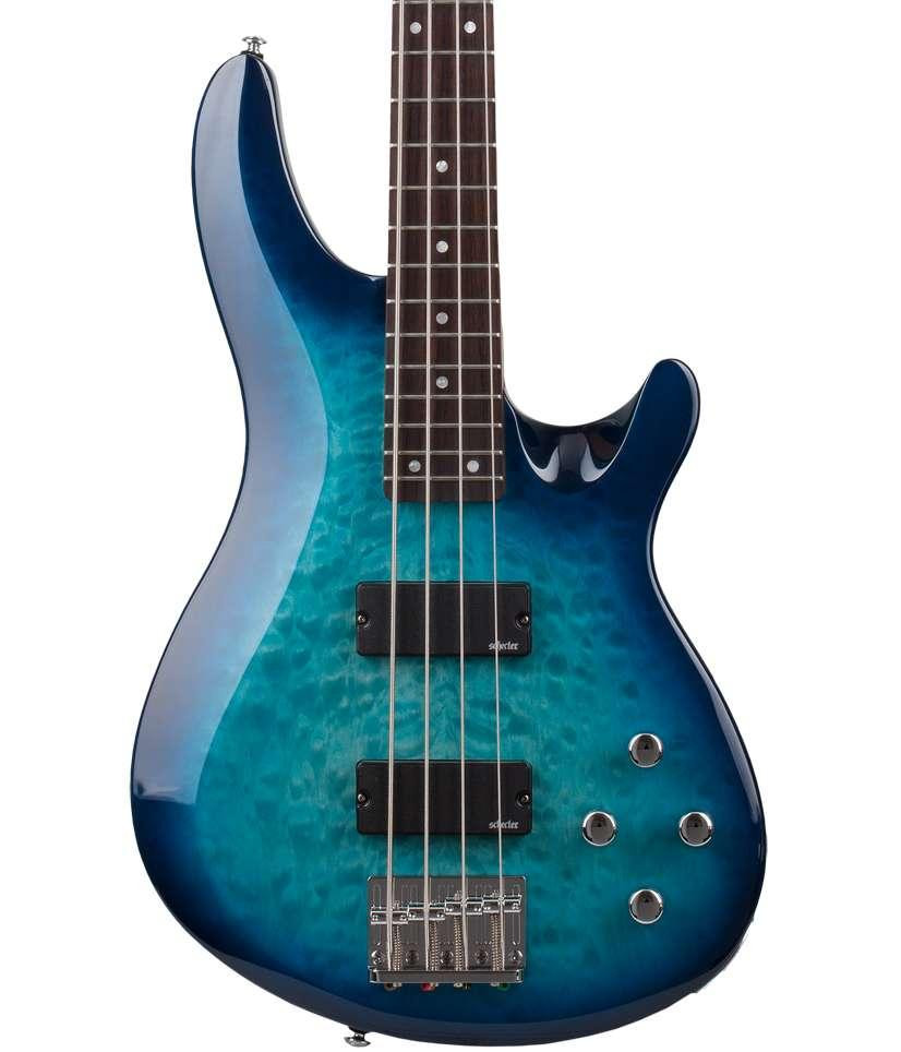 Schecter C-4 Plus Bass Guitar in Ocean Blue Burst