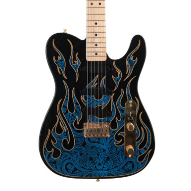 Second Hand Fender USA James Burton Telecaster Electric Guitar In Blue Flame 637