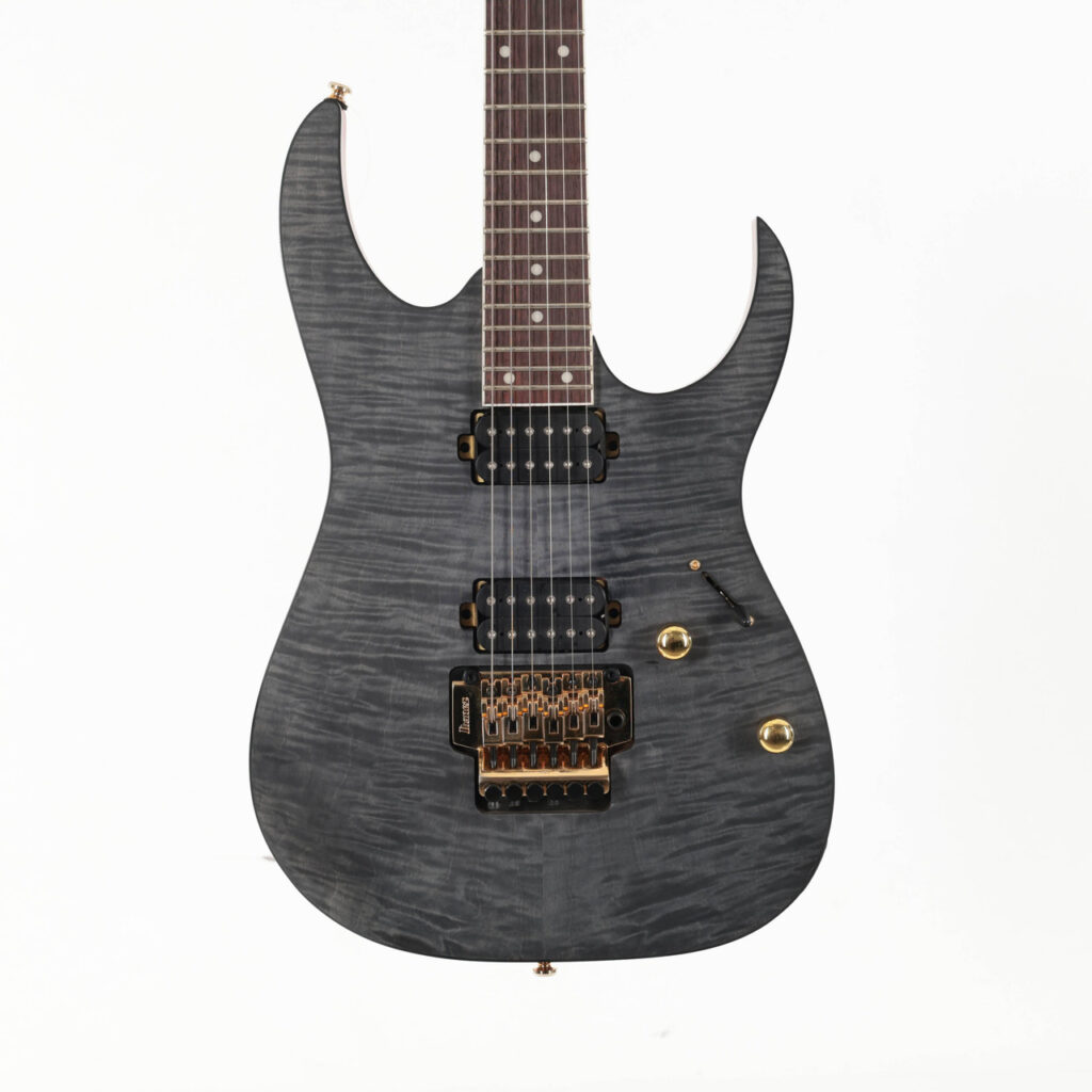 Second Hand Ibanez RGR420FM Electric Guitar In Transparent Gray Flat 032