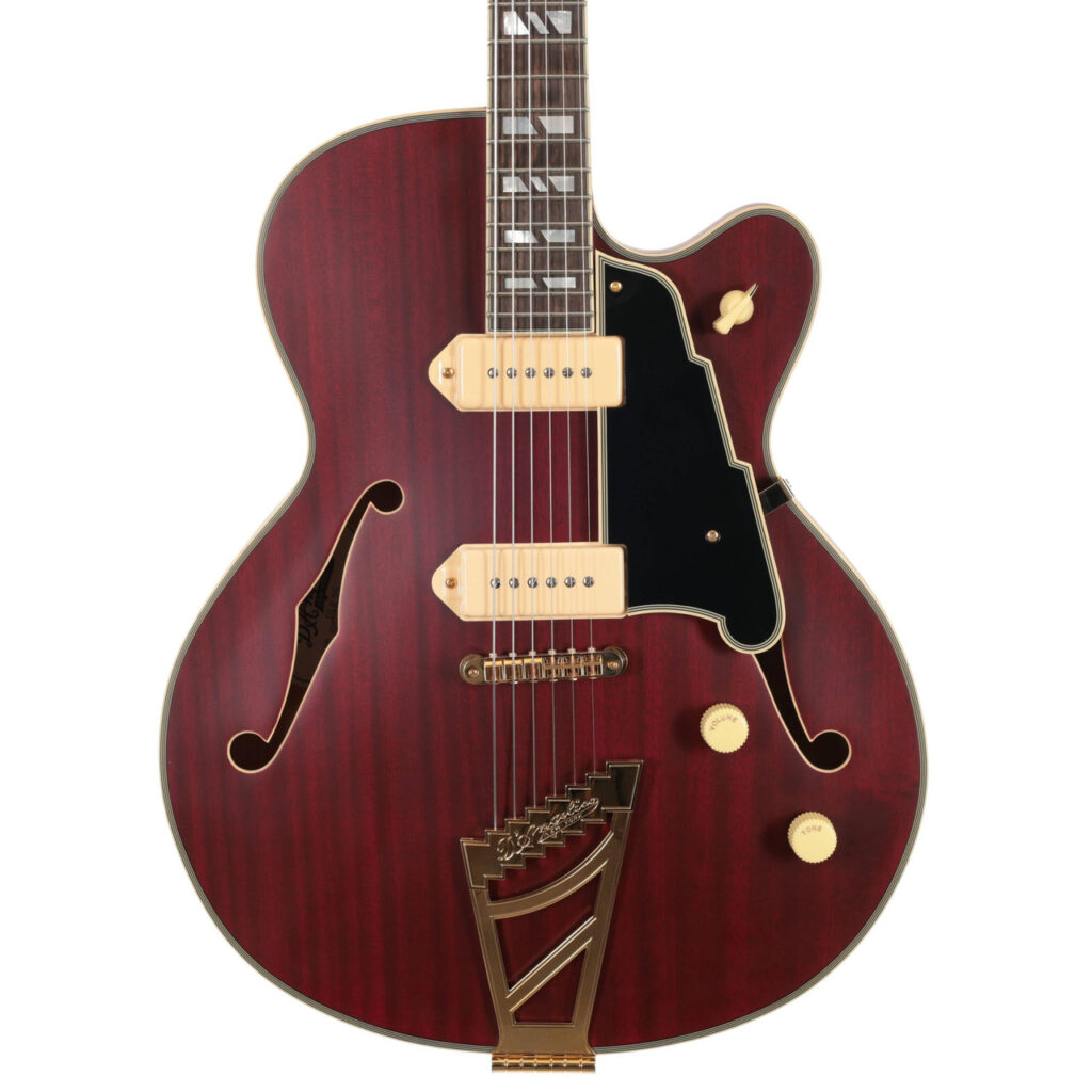 Second Hand D'Angelico Deluxe 59 Semi-Hollow Electric Guitar In Transparent Wine 033