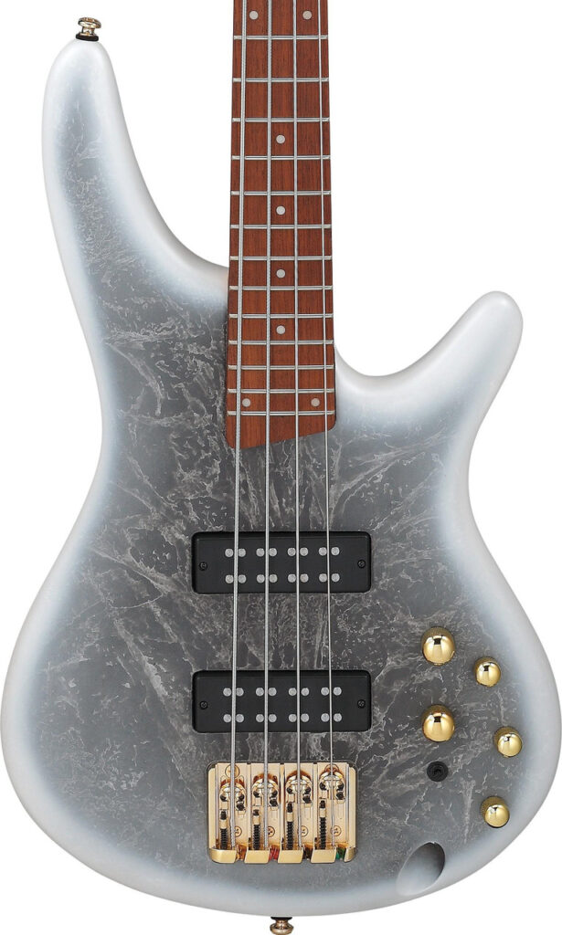 Ibanez SR300EDX 4 String Bass Guitar in Frozen Black Glacier Matte