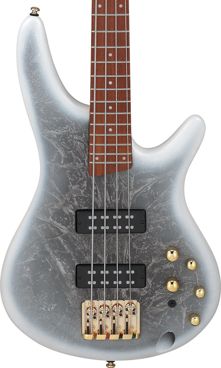 Ibanez SR300EDX 4 String Bass Guitar in Frozen Black Glacier Matte