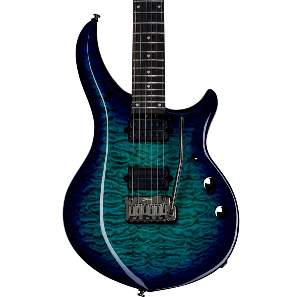B Stock : Sterling by Music Man Majesty Dimarzio Electric Guitar in Cerulean Paradise - 001