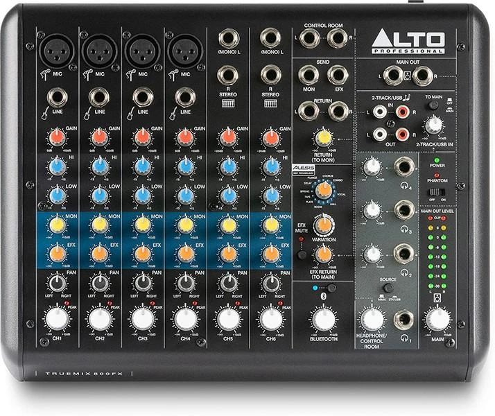 Alto TRUEMIX 800FX 8ch Analog Mixer With Alesis Multi FX, USB & Bluetooth