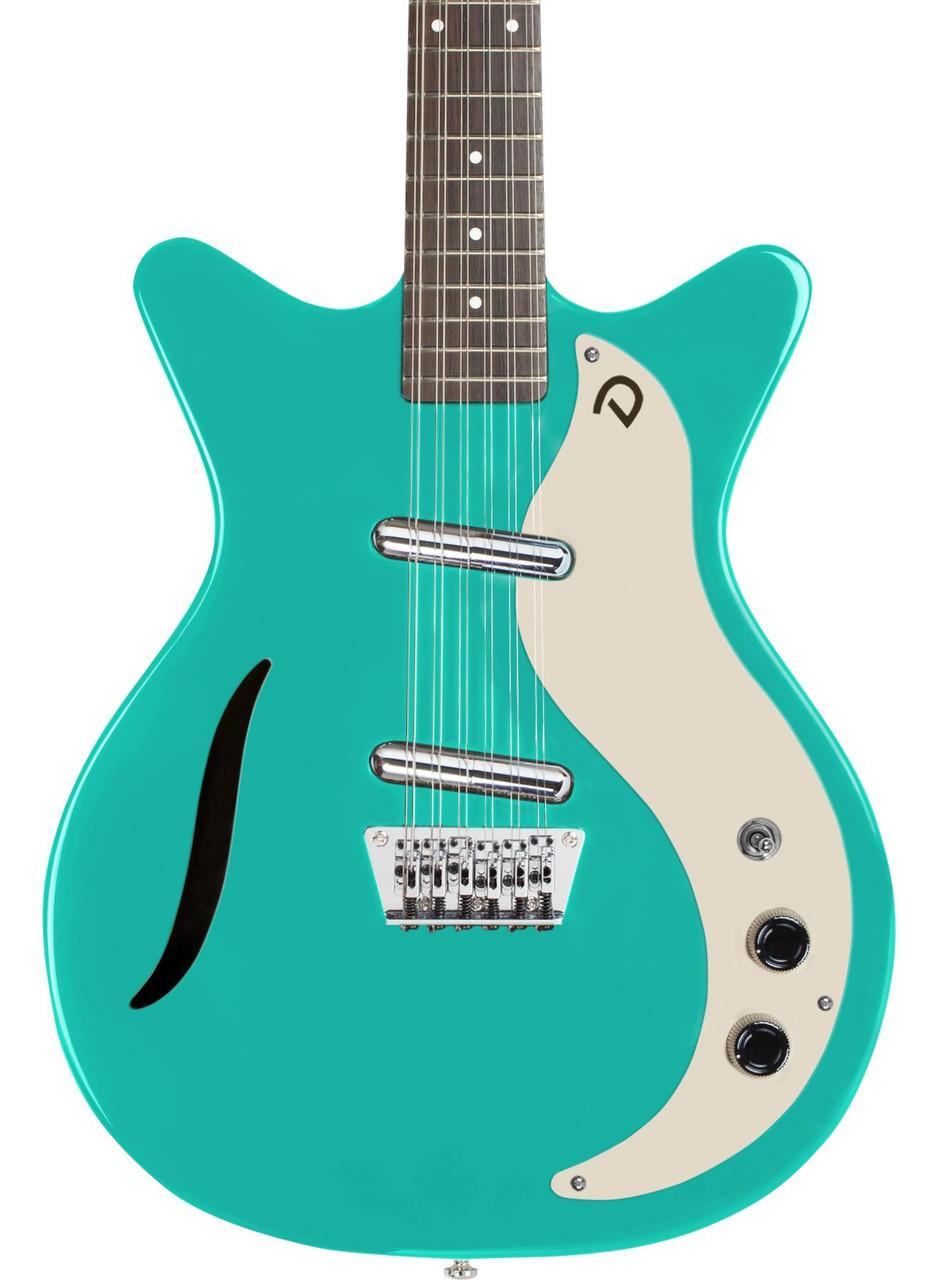 Danelectro Vintage 12-String Left Handed Electric Guitar in Dark Aqua