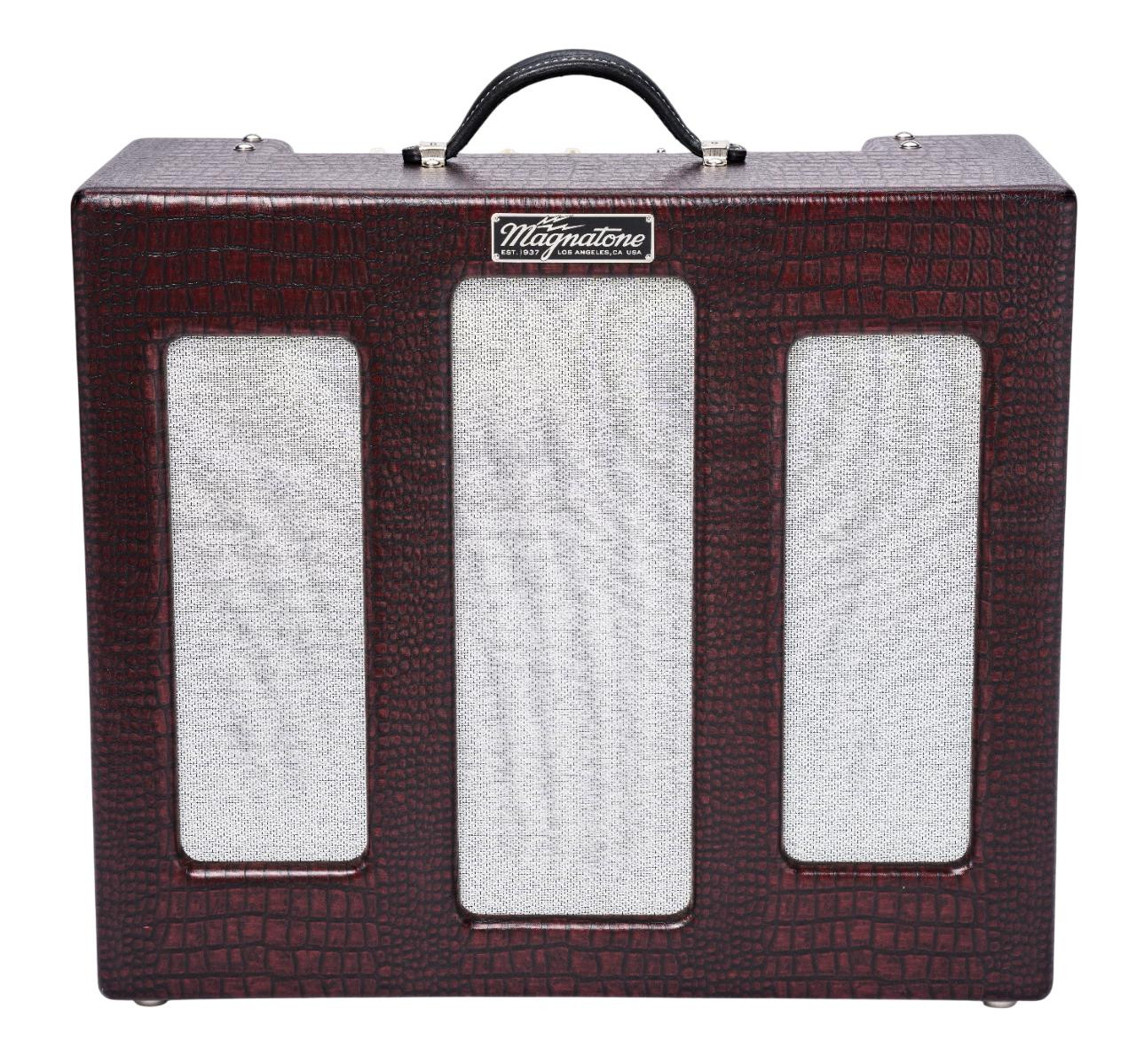 Magnatone Varsity Reverb Guitar Valve Amp Combo in Burgundy - Image 2