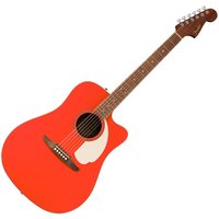 Fender California Standard Redondo CE Electroacoustic Guitar Spruce Top Fiesta Red
