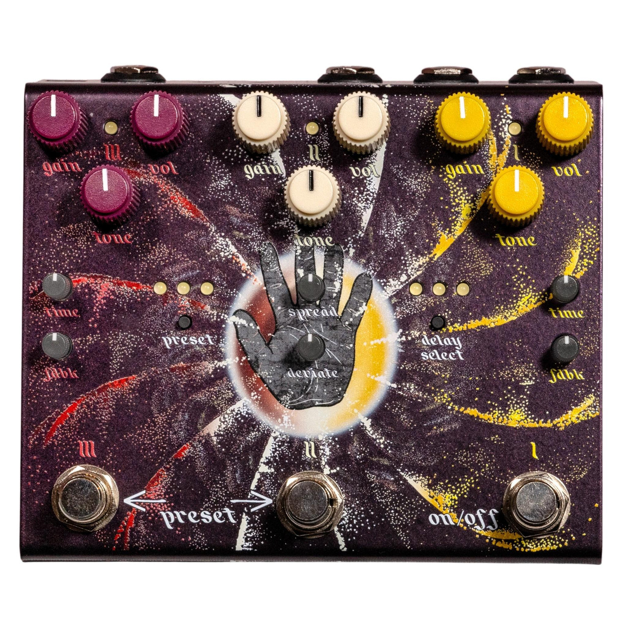 Old Blood Noise Endeavors Beam Splitter V2 Triple Tracking Overdrive & Distortion Pedal in Warm - Image 2