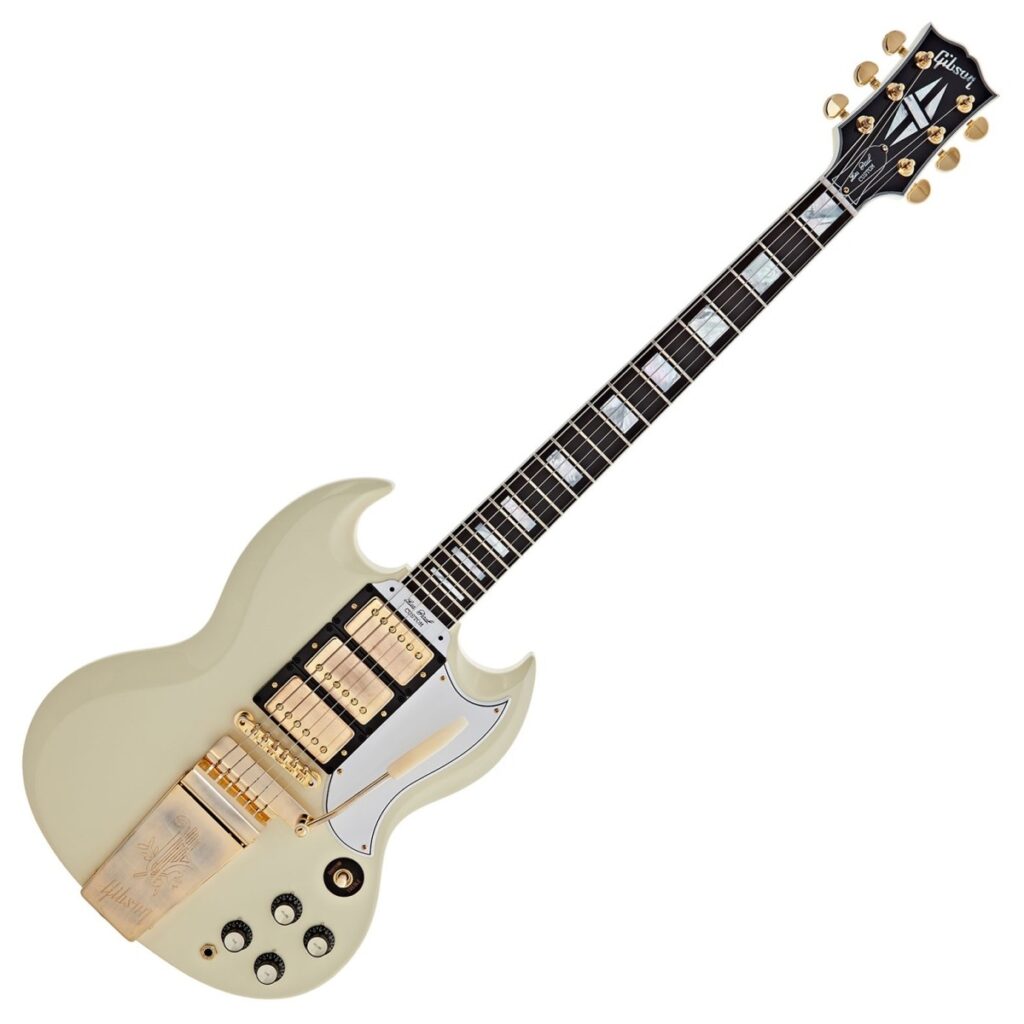 Gibson Custom 1963 Les Paul SG Custom Reissue Maestro VOS Classic White #406303