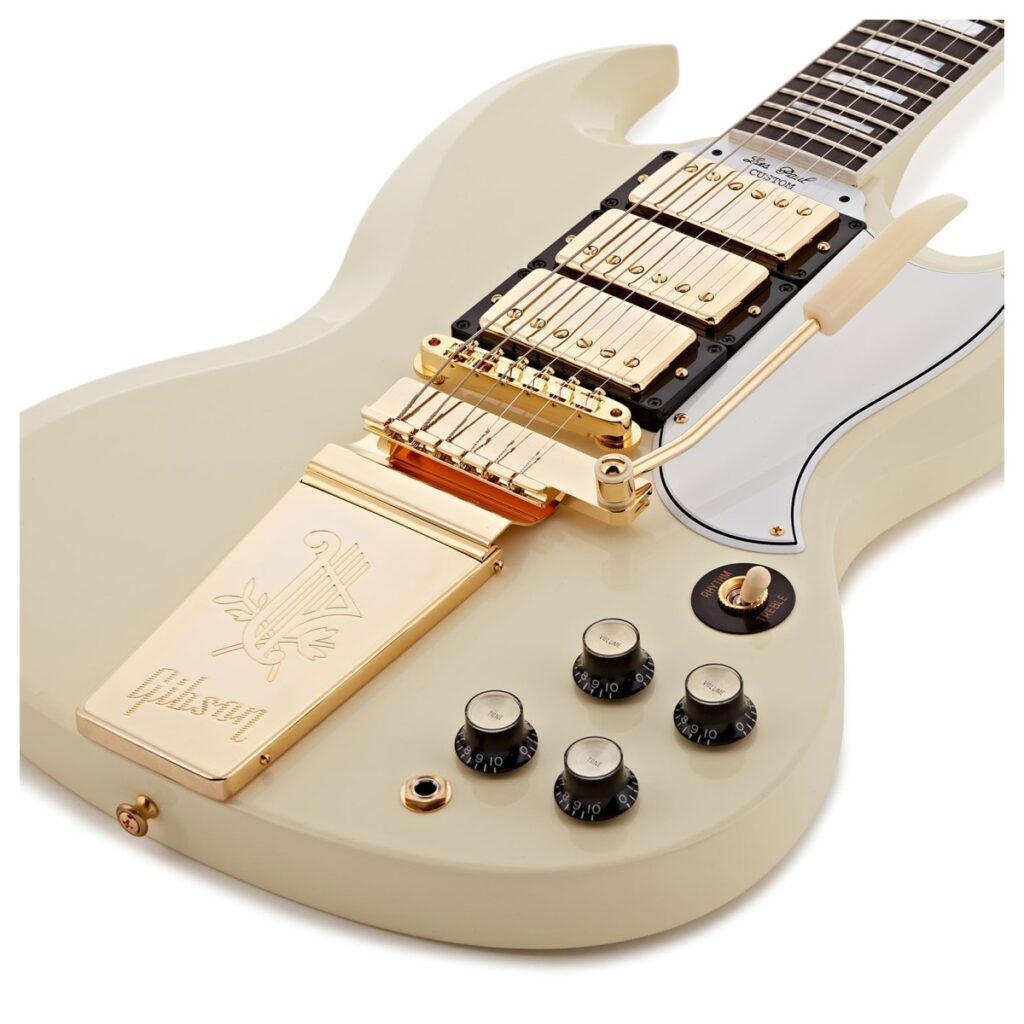 Gibson Custom 1963 Les Paul SG Custom Reissue Maestro VOS Classic White #501933