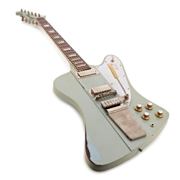 Gibson Custom 1963 Firebird V Maestro Vibrola Heavy Aged Antique Frost Blue #403303