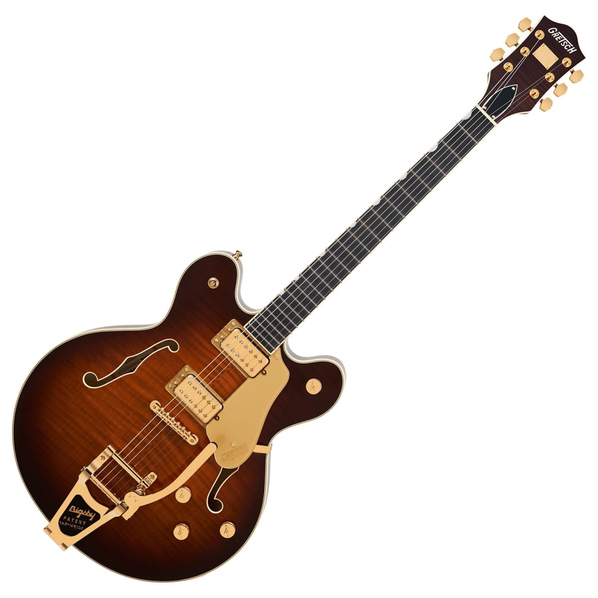 Gretsch Broadkaster LX Figured Center Block with String-Thru Bigsby and Gold Hardware Havana Burst