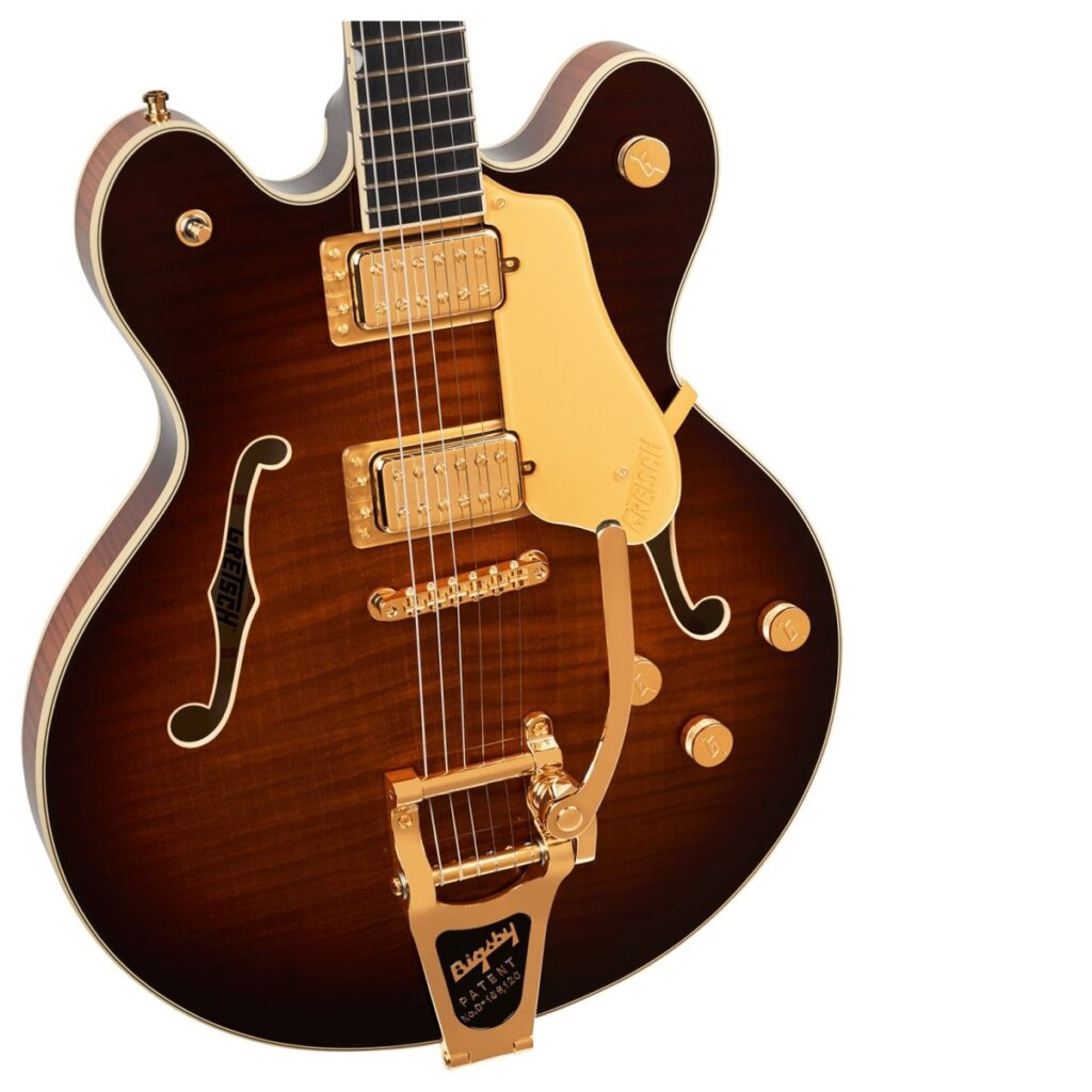 Gretsch Broadkaster LX Figured Center Block with String-Thru Bigsby and Gold Hardware Havana Burst