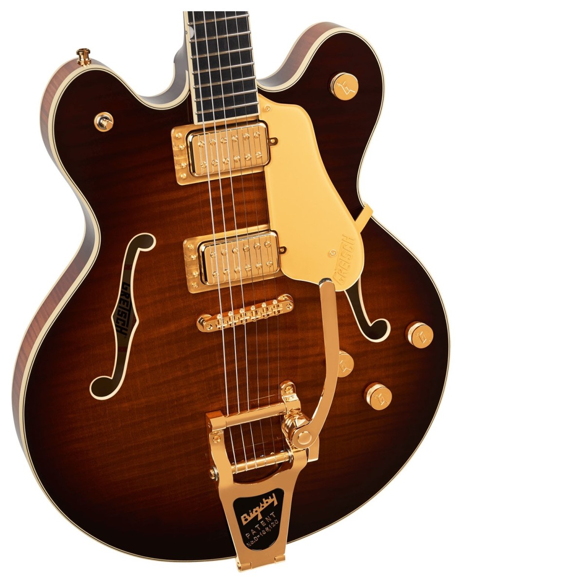 Gretsch Broadkaster LX Figured Center Block with String-Thru Bigsby and Gold Hardware Havana Burst