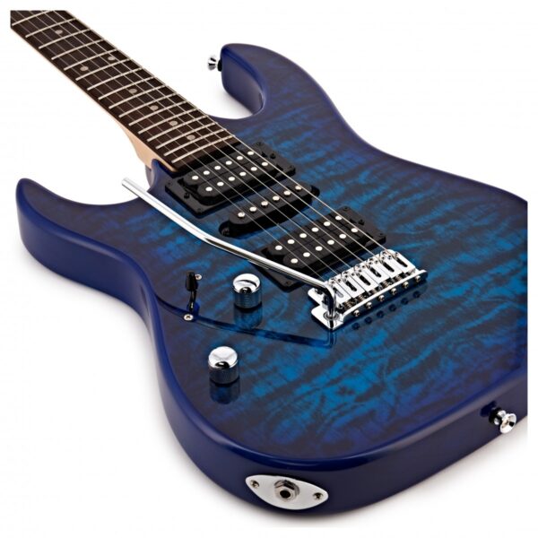 Ibanez GRX70QAL GIO Left Handed Transparent Blue Burst