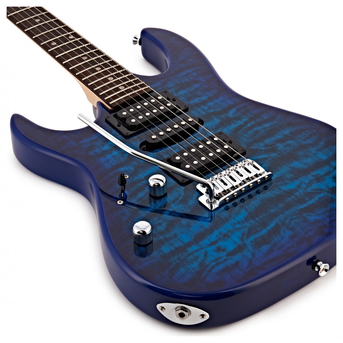Ibanez GRX70QAL GIO Left Handed Transparent Blue Burst