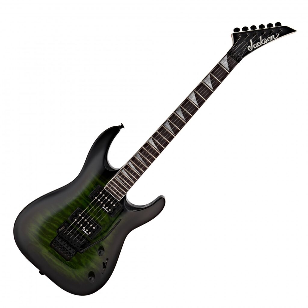 Jackson JS Series Dinky Arch Top JS32Q DKA Transparent Green Burst