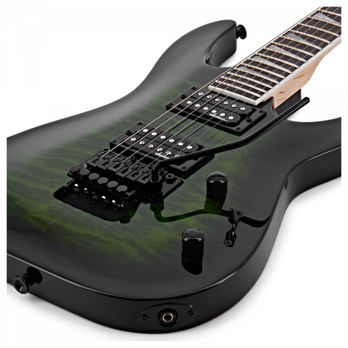 Jackson JS Series Dinky Arch Top JS32Q DKA Transparent Green Burst
