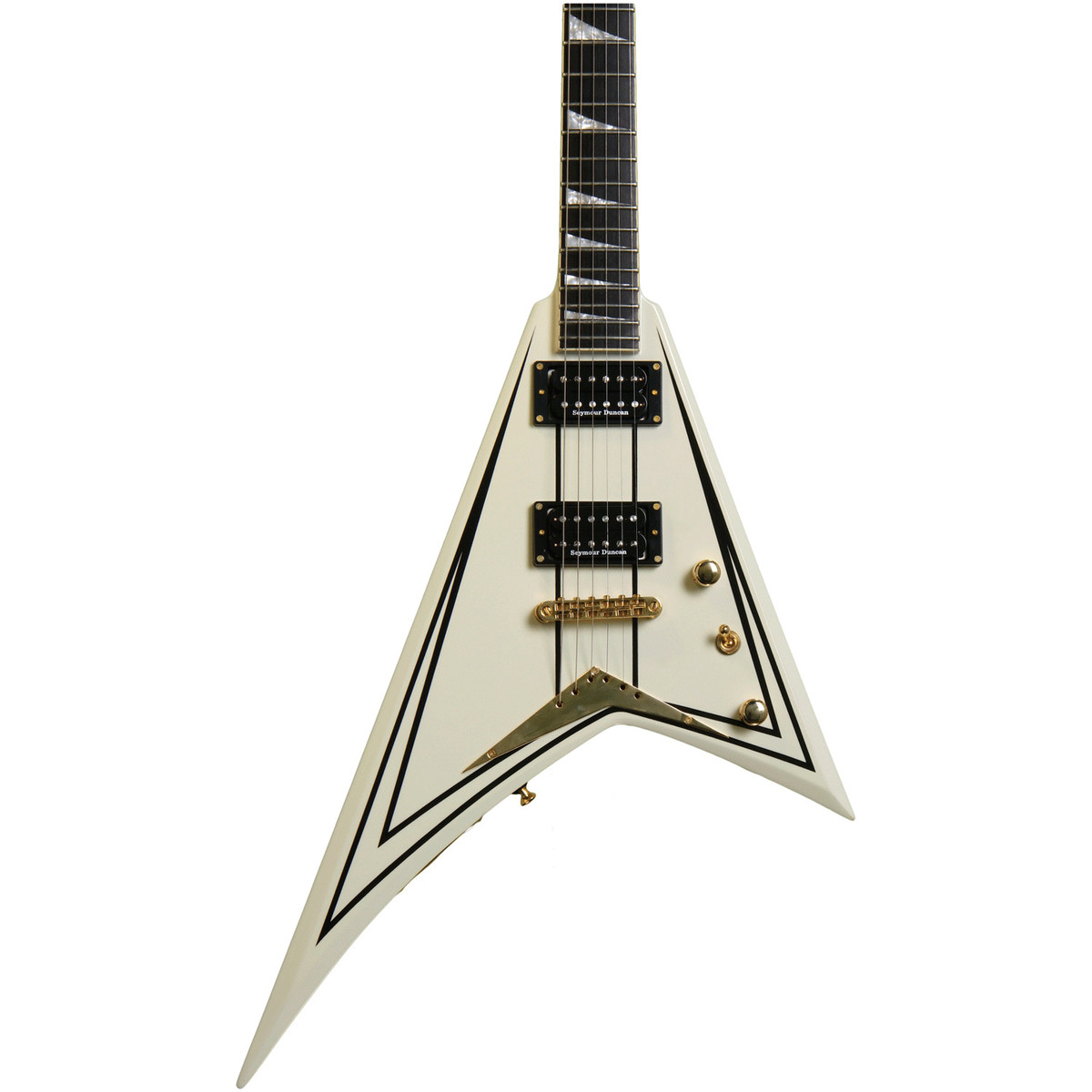 Jackson Pro Series Rhoads RRT-3 Ebony Fingerboard Ivory with Black Pinstripes