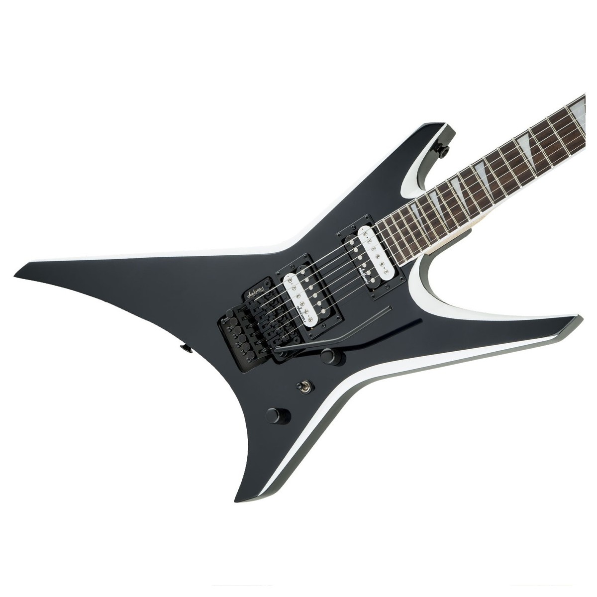 Jackson JS Series Warrior JS32 Black with White Bevels