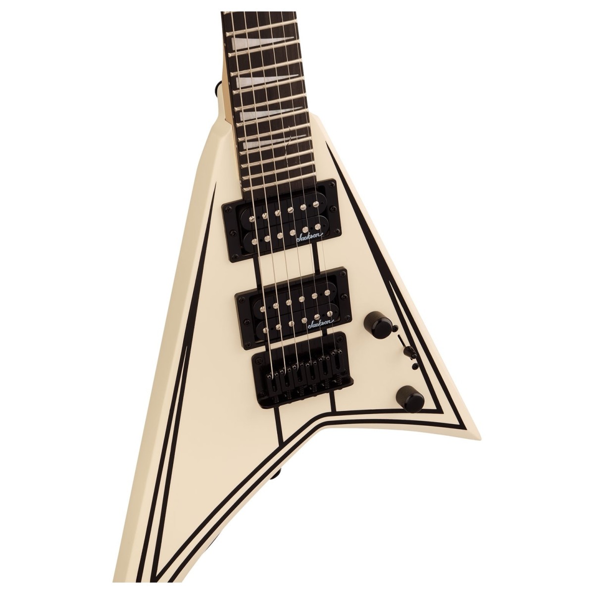 Jackson JS Series RR Minion JS1XM Snow White with Black Pin Stripes