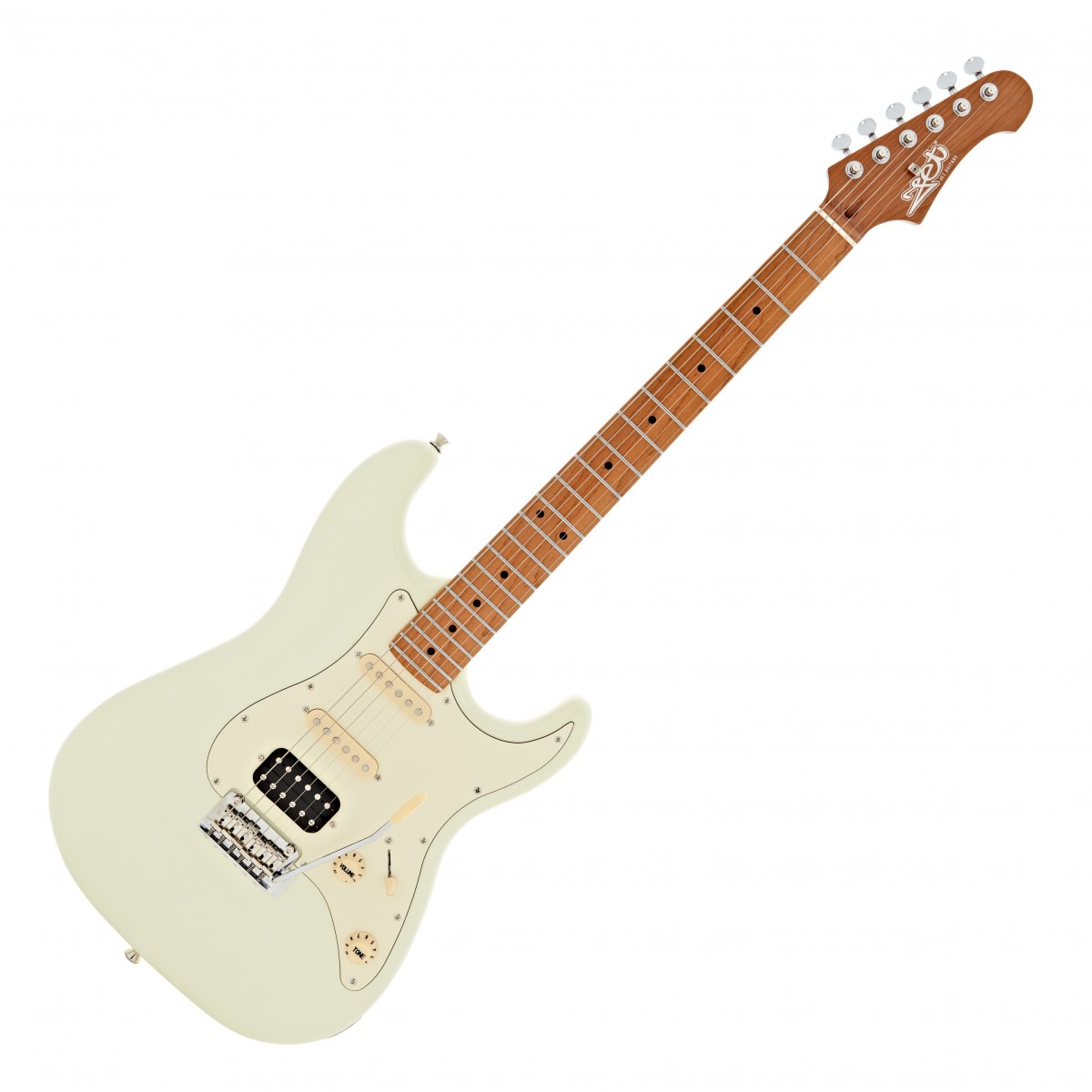 JET Guitars JS-400 HSS Roasted Maple Olympic White