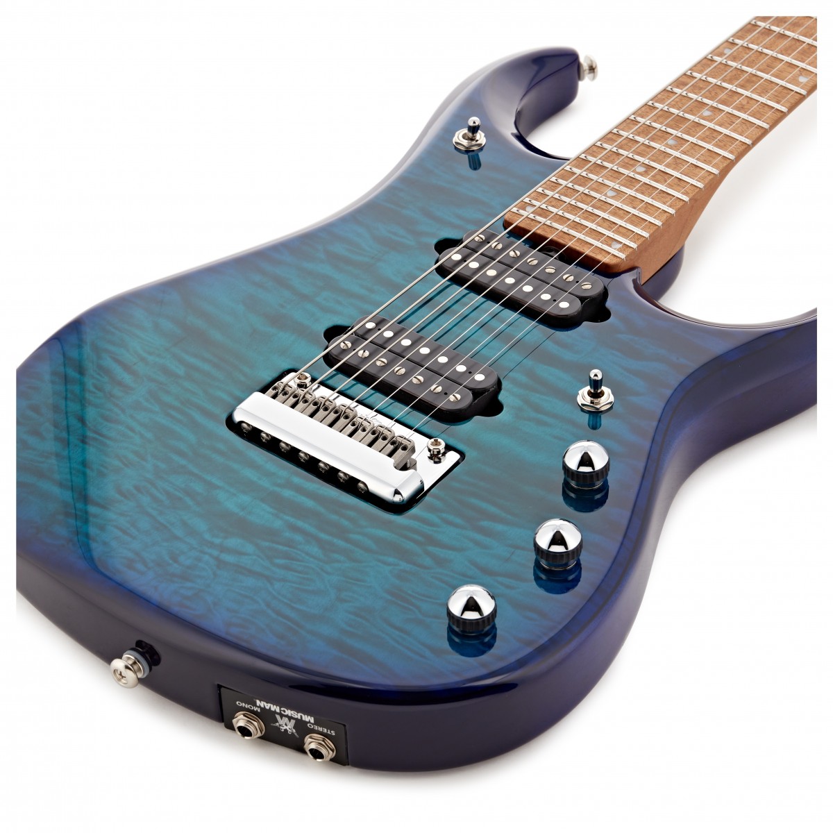 Music Man JP15 Quilt Top 7 String Cerulean Paradise