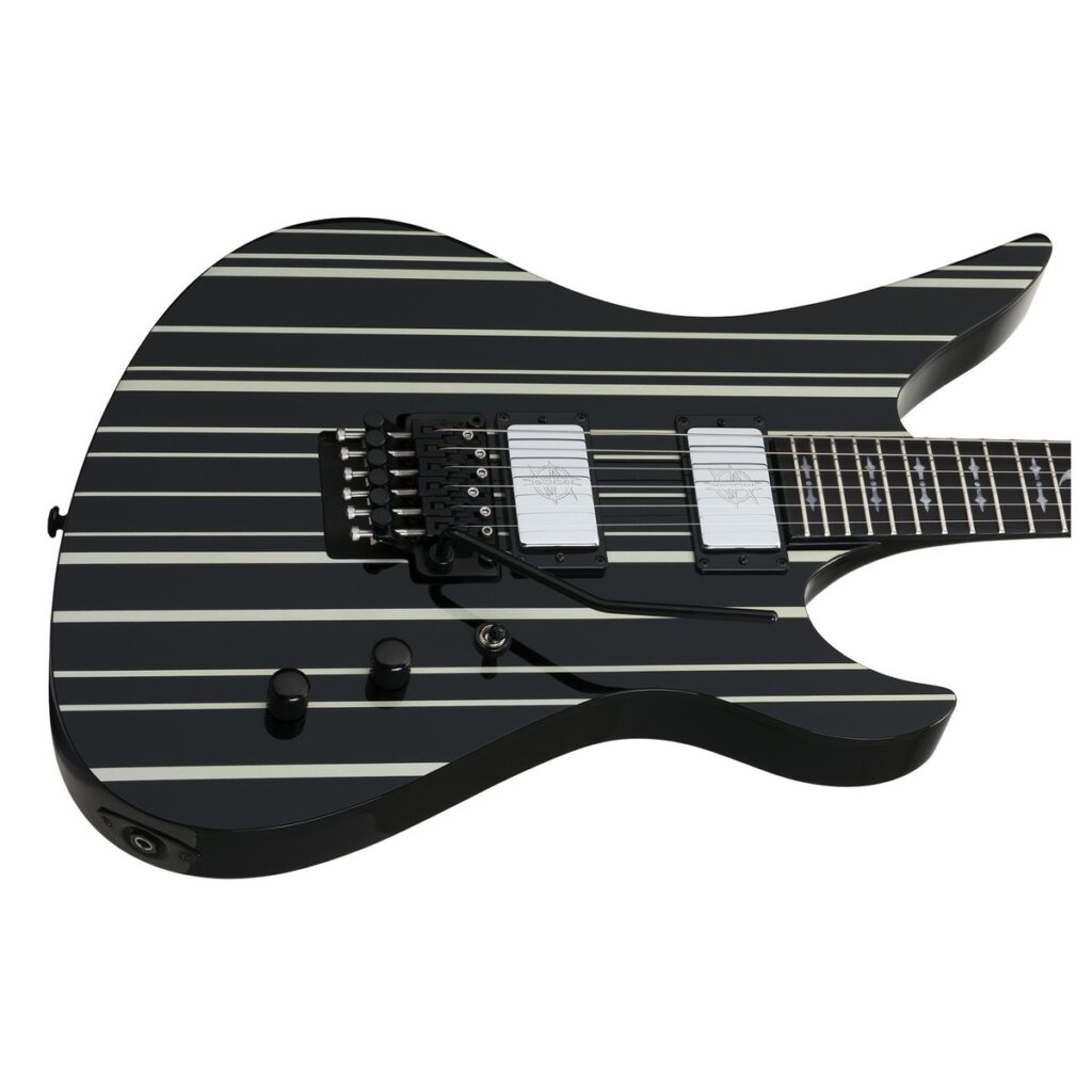 Schecter Synyster Custom Gloss Black with Silver Pin Stripes