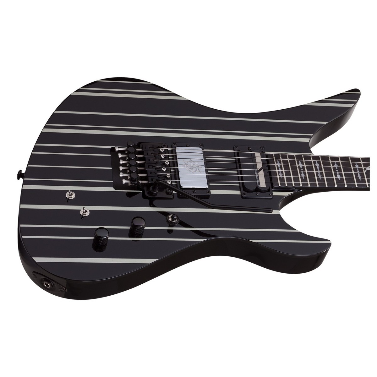 Schecter Synyster Custom-S Gloss Black w/ Silver Pin Stripes