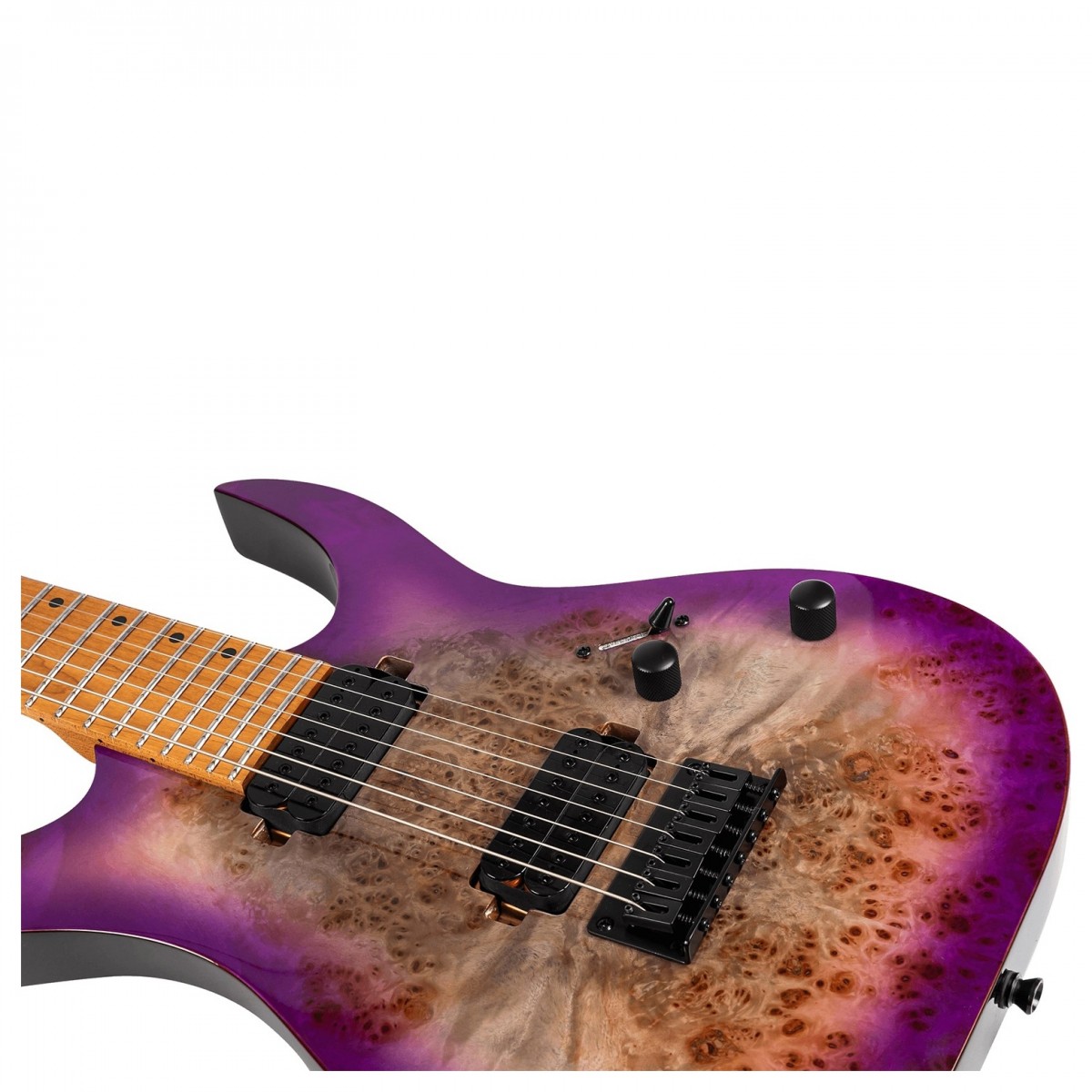 Spira Guitars S-457 TPP Poplar Burl Gloss Trans Purple