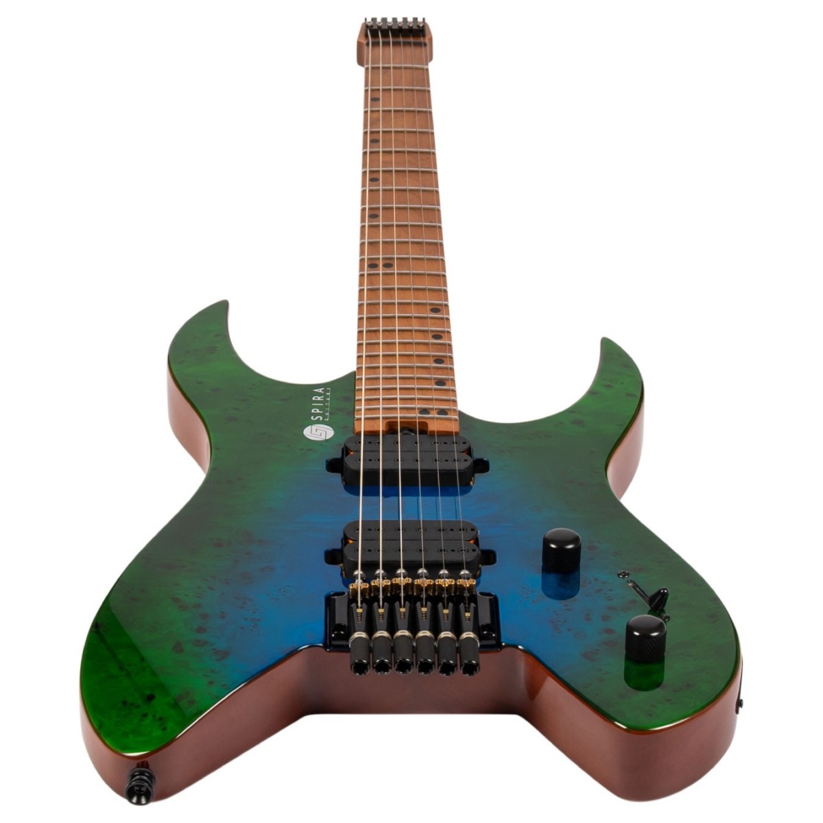 Spira Guitars S-500 Headless Green Burst