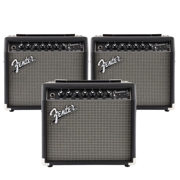Fender Champion II 25 Guitar Amplifier Combo with Effects pack of 3