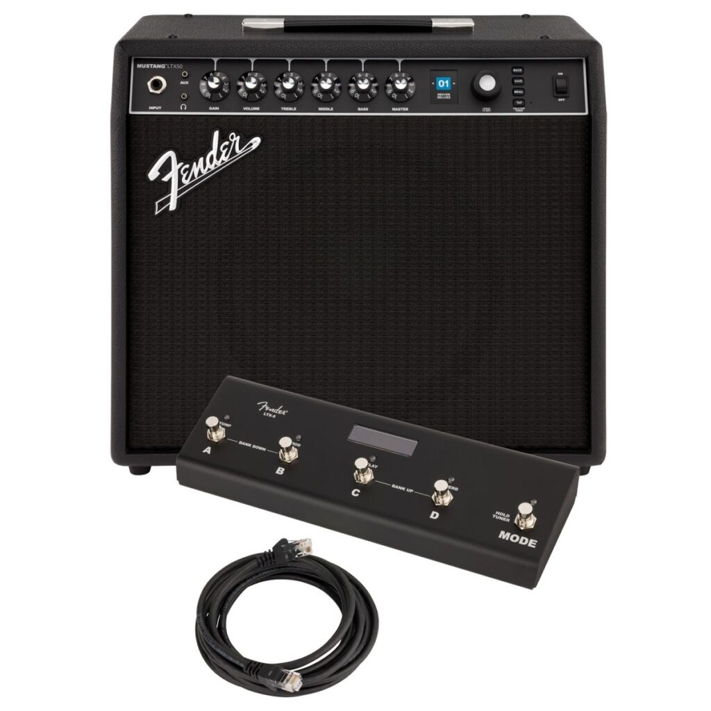 Fender Mustang LTX50 Combo and LTX-5 Footswitch Bundle