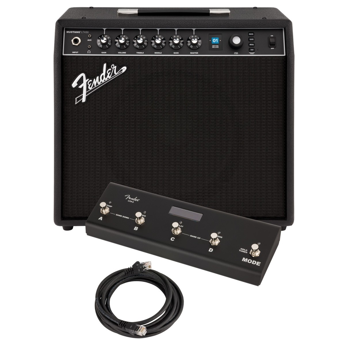 Fender Mustang LTX50 Combo and LTX-5 Footswitch Bundle