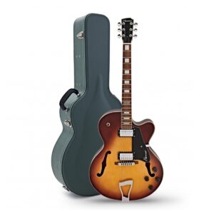 Hartwood Novella Hollowbody Guitar & Hard Case Tobacco Sunburst