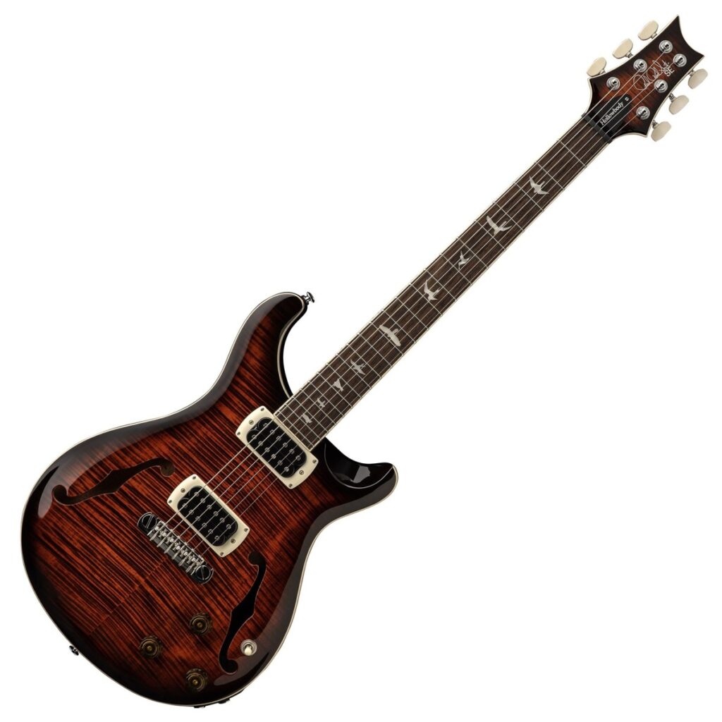 PRS SE Hollowbody I Piezo Flat Back Orange Tiger Smokeburst