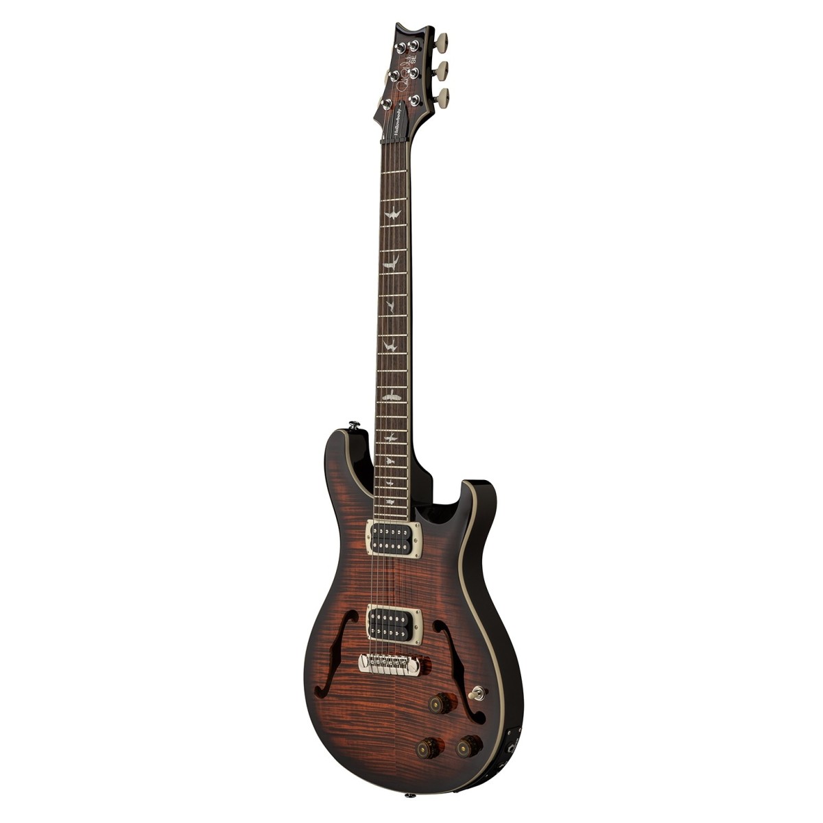 PRS SE Hollowbody I Piezo Flat Back Orange Tiger Smokeburst