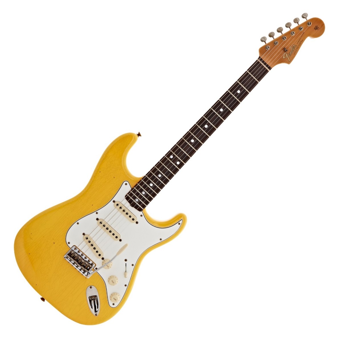 Fender Custom Shop 65 Stratocaster Journeyman Relic 3A Rosewood Fingerboard Aged Graffiti Yellow