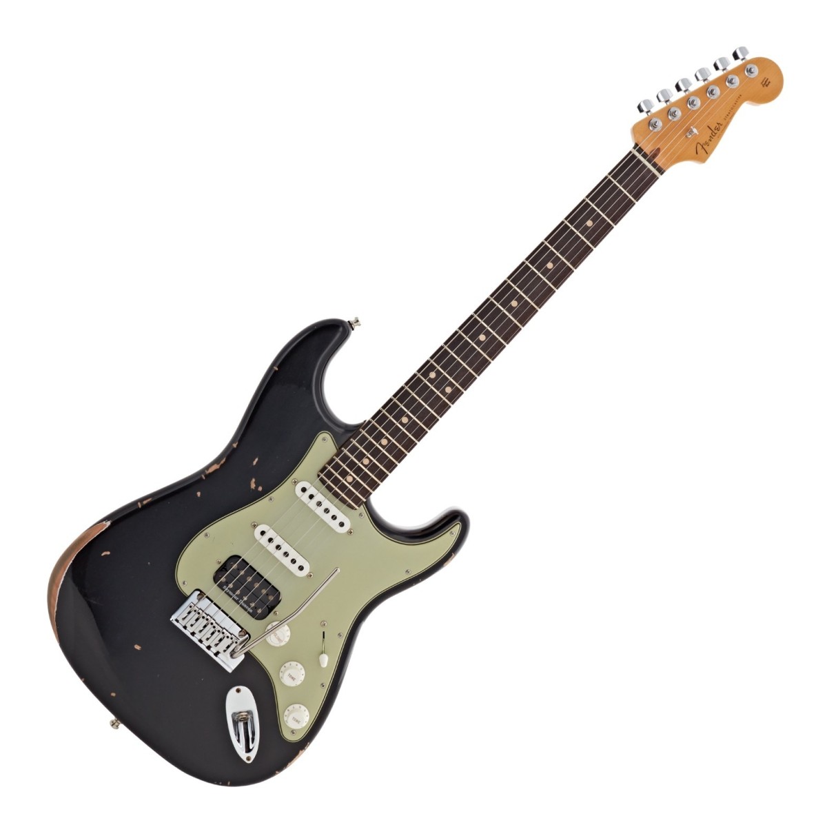 Fender Custom Shop Custom Deluxe HB S-1 Strat Relic with Closet Classic Hardware 3A RW Black