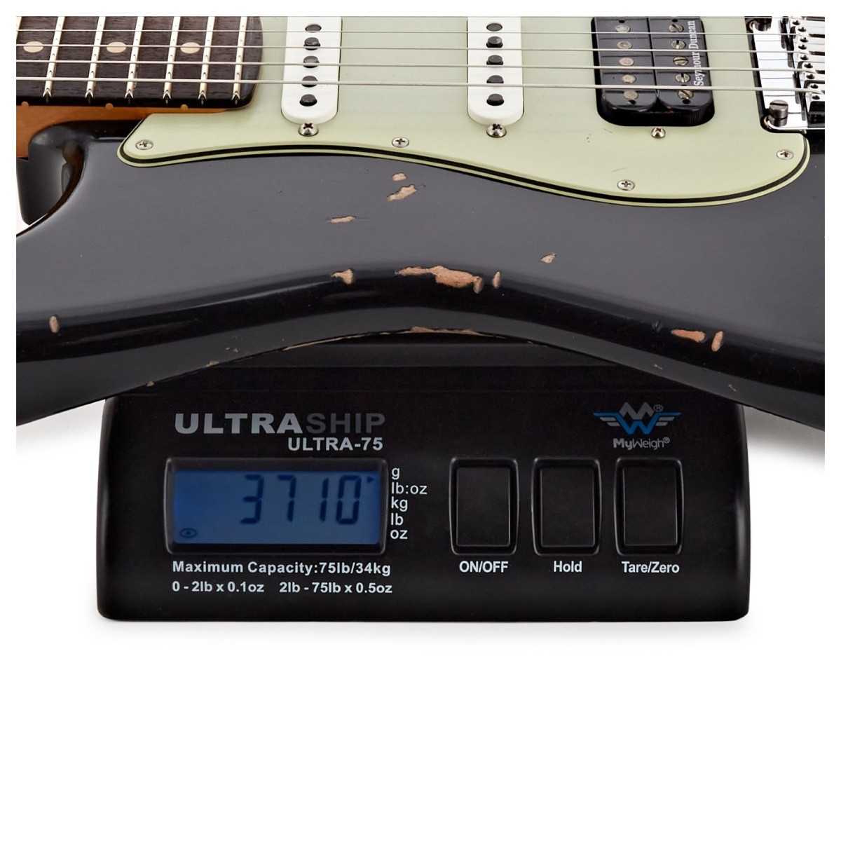 Fender Custom Shop Custom Deluxe HB S-1 Strat Relic with Closet Classic Hardware 3A RW Black